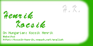 henrik kocsik business card